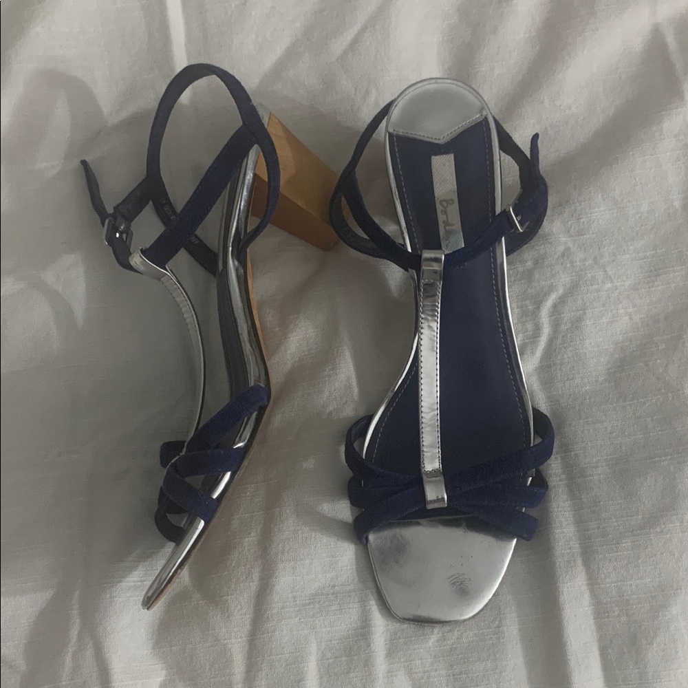 Boden Elegant Blue Silver Sandals